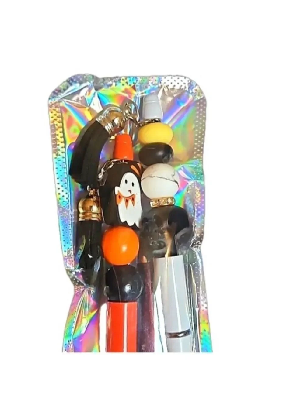 Handmade Beaded Pens Set of 3 Fall Halloween Floral